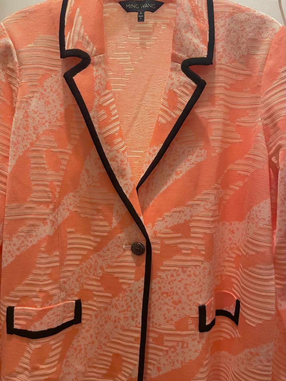 Ming Wang Coral Knit Blazer 
L  NEW